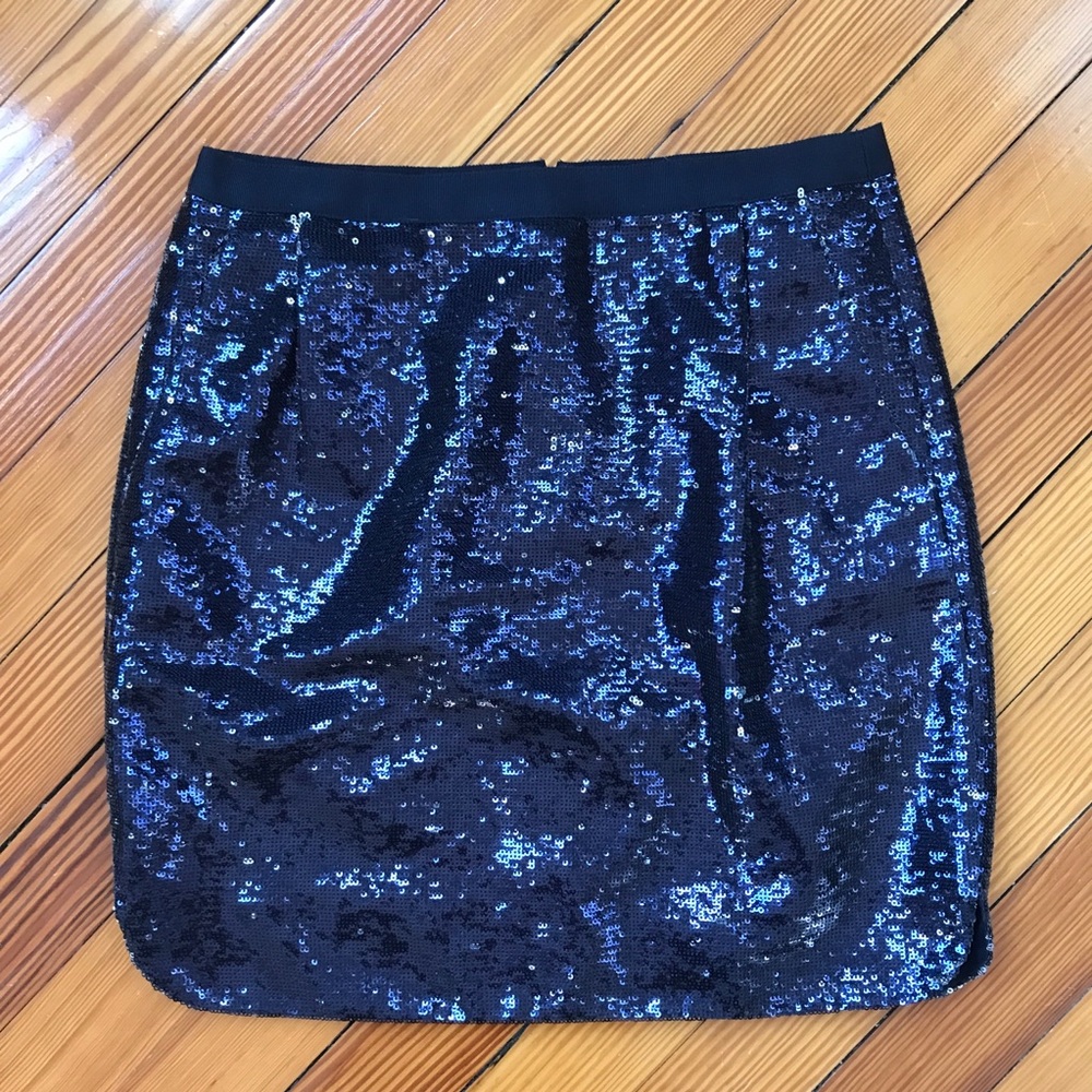 J Crew blue Sequin mini Skirt